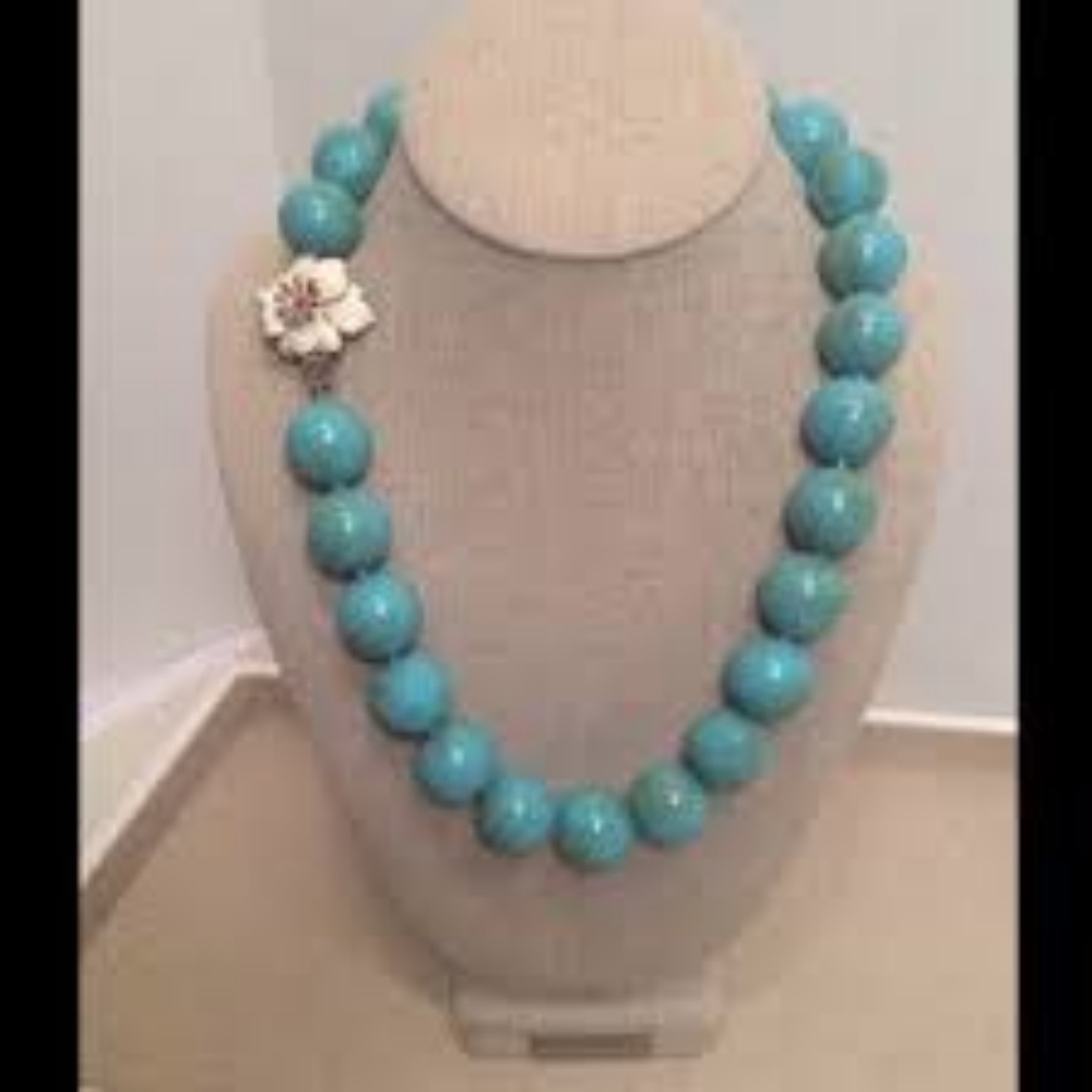 Stella & Dot Turquoise Bloom Flower Necklace